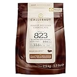 CALLEBAUT Receipe No. 823 - Kuvertüre Callets, Vollmich Schokolade, 33,6% Kakao, 1 x 2,5kg Single