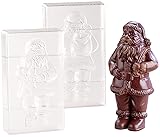 Rosenstein & Söhne 3D Schokoladenformen: 3D Schokoladen-Gussformen-Set XL-Weihnachtsmann (Gießform Weihnachtsmann, Gießform Schokolade, Kinder Weihnachten)